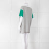 Amanda Wakeley Grey Green Short Sleeve Cashmere Sweater
