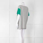 Amanda Wakeley Grey Green Short Sleeve Cashmere Sweater
