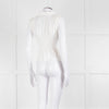 Sandro Cream Ribbed Gathered Sleeveless Top