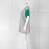 Amanda Wakeley Grey Green Short Sleeve Cashmere Sweater