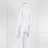 Sandro Cream Ribbed Gathered Sleeveless Top