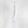 Sandro Cream Ribbed Gathered Sleeveless Top