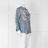 Ba&sh Blue Green Cream Paisley Floral Print Blouse