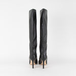 Jimmy Choo Black Leather Pointed Toe Knee Boots