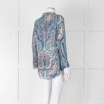 Ba&sh Blue Green Cream Paisley Floral Print Blouse