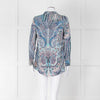 Ba&sh Blue Green Cream Paisley Floral Print Blouse