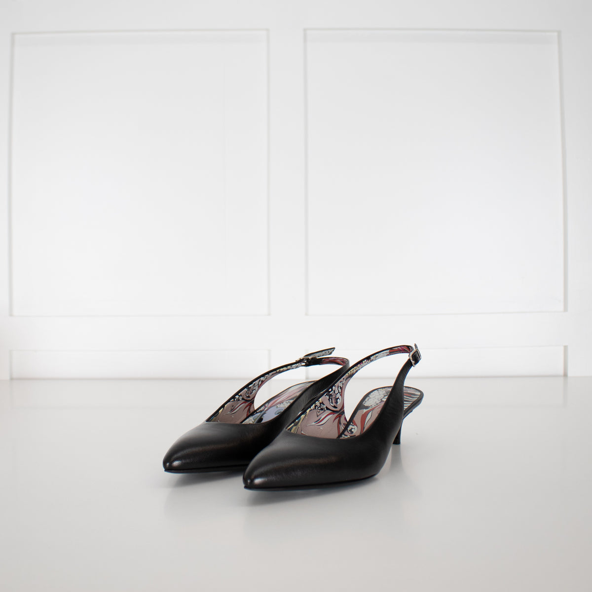 Hermes Black Leather Escarpins Alix 40 Slingbacks
