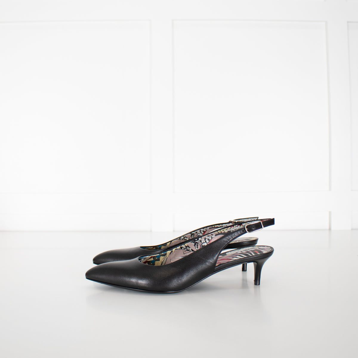 Hermes Black Leather Escarpins Alix 40 Slingbacks