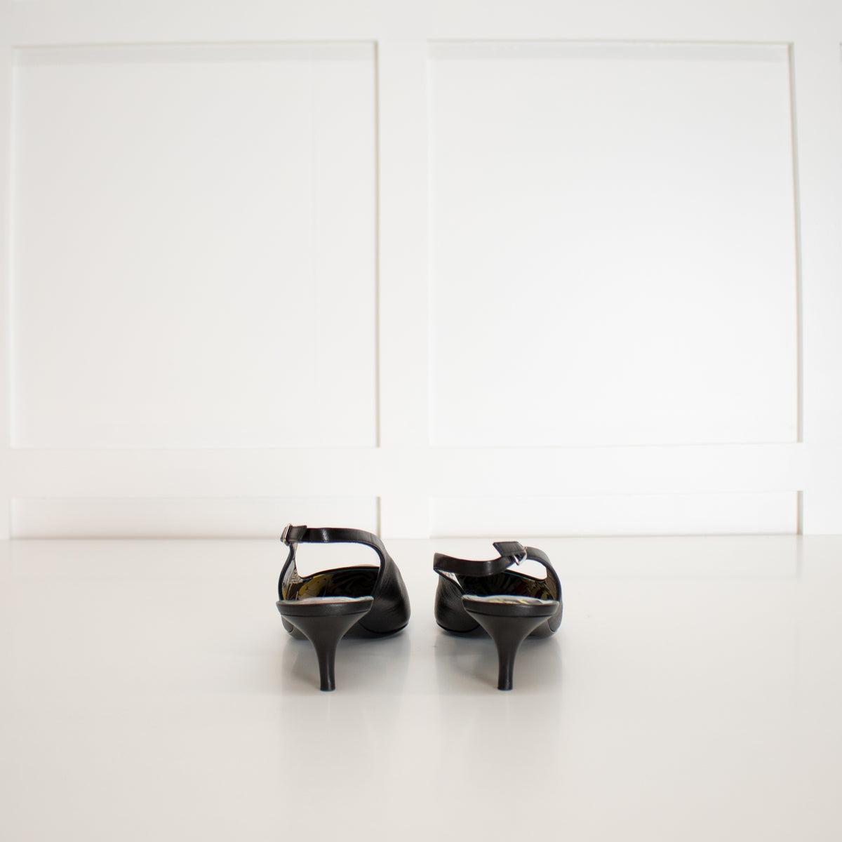 Hermes Black Leather Escarpins Alix 40 Slingbacks