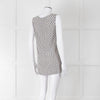 Weekend Max Mara Off White Black Geometric Print Sleeveless Top