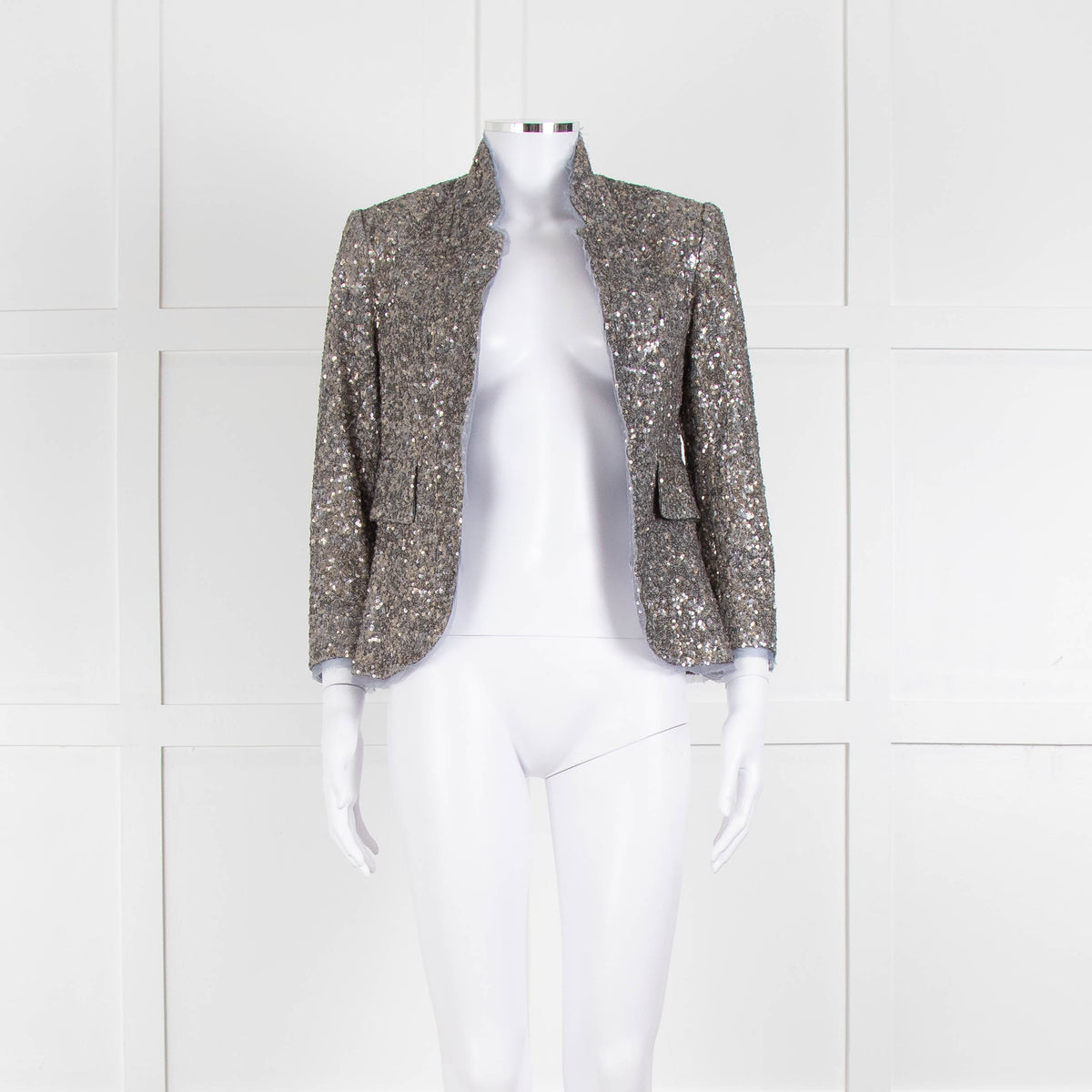 Zadig & Voltaire Silver Sequinned Blazer Jacket