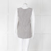Weekend Max Mara Off White Black Geometric Print Sleeveless Top