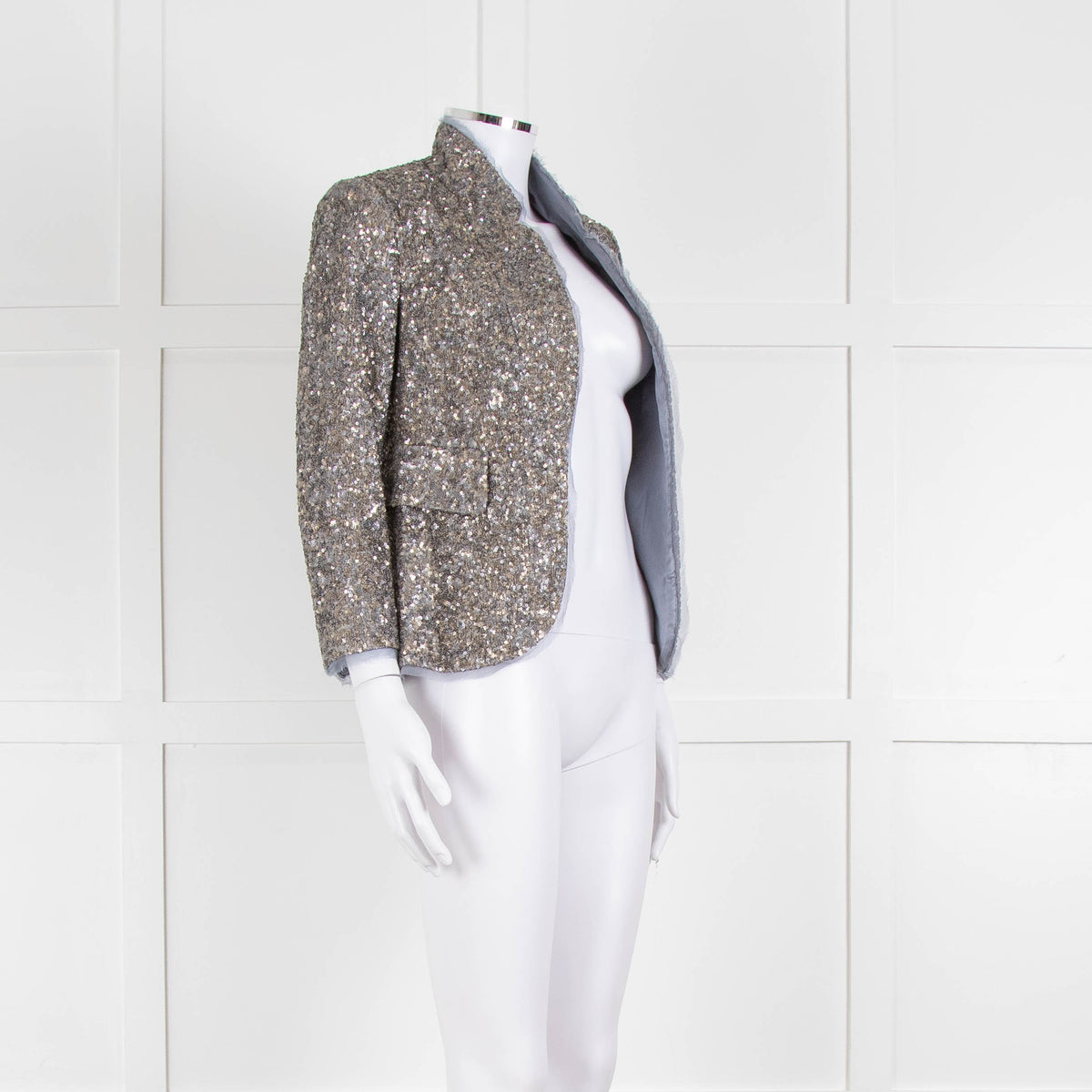 Zadig & Voltaire Silver Sequinned Blazer Jacket