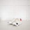 Alexander McQueen White Leather Red Suede Trim Oversized Trainers