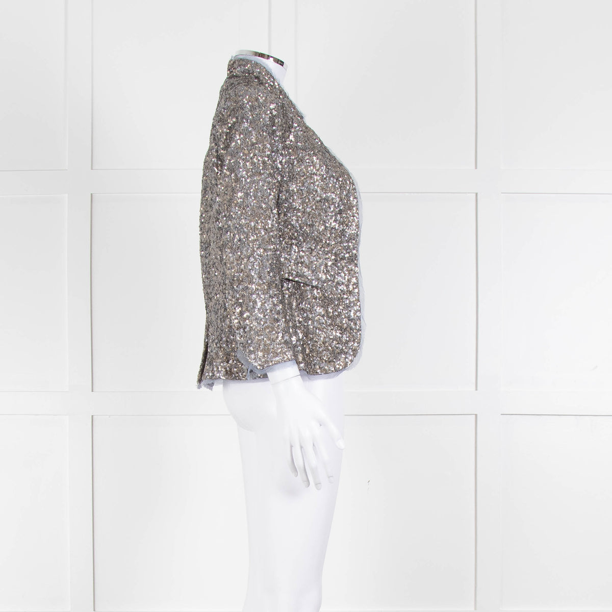 Zadig & Voltaire Silver Sequinned Blazer Jacket