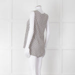 Weekend Max Mara Off White Black Geometric Print Sleeveless Top