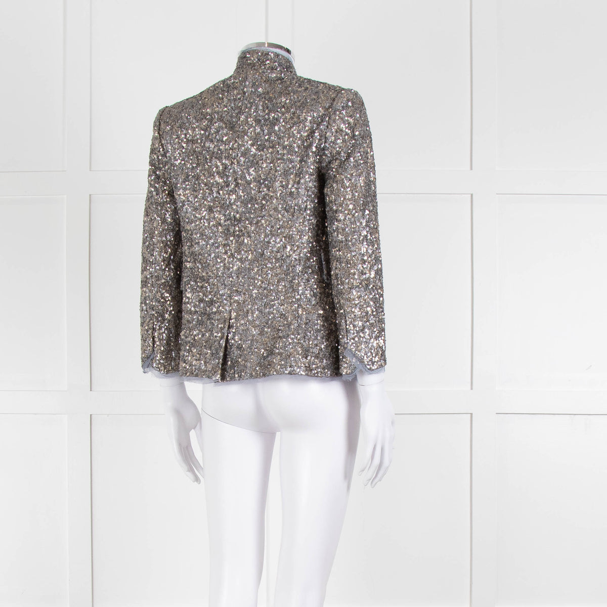 Zadig & Voltaire Silver Sequinned Blazer Jacket