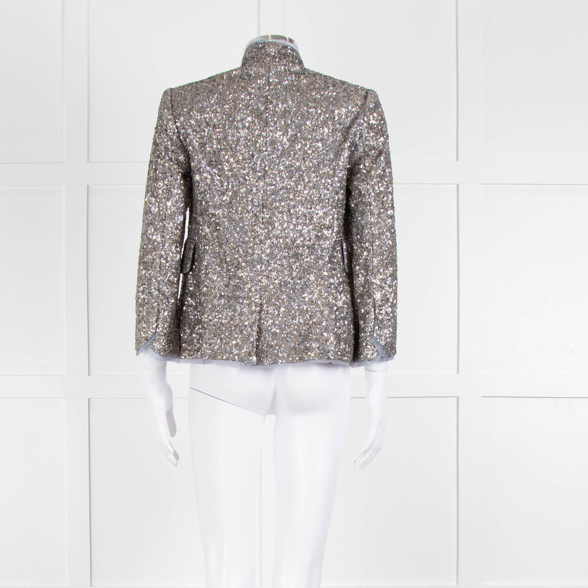 Zadig & Voltaire Silver Sequinned Blazer Jacket