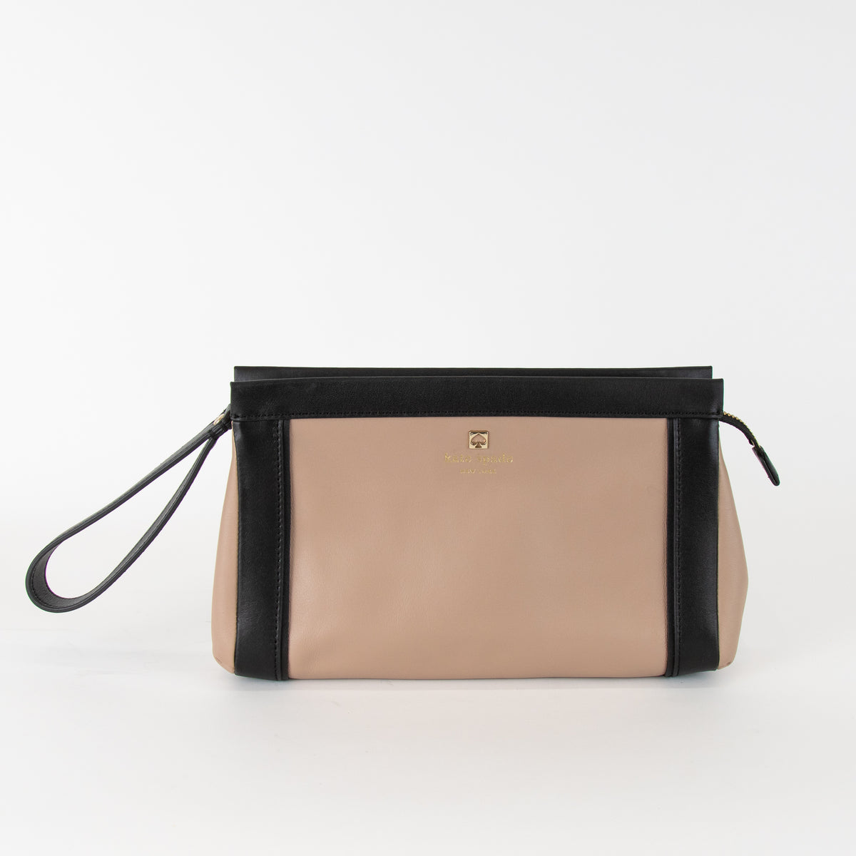 Kate Spade Tan Black Trim Clutch Bag