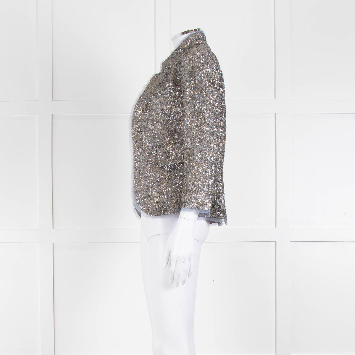 Zadig & Voltaire Silver Sequinned Blazer Jacket