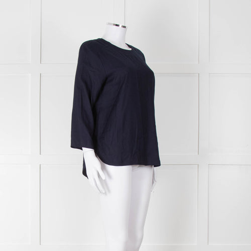 Second Female Navy Blue 3/4 Sleeve Top