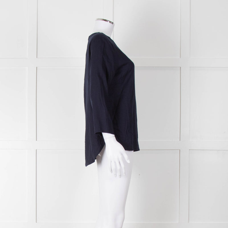 Second Female Navy Blue 3/4 Sleeve Top