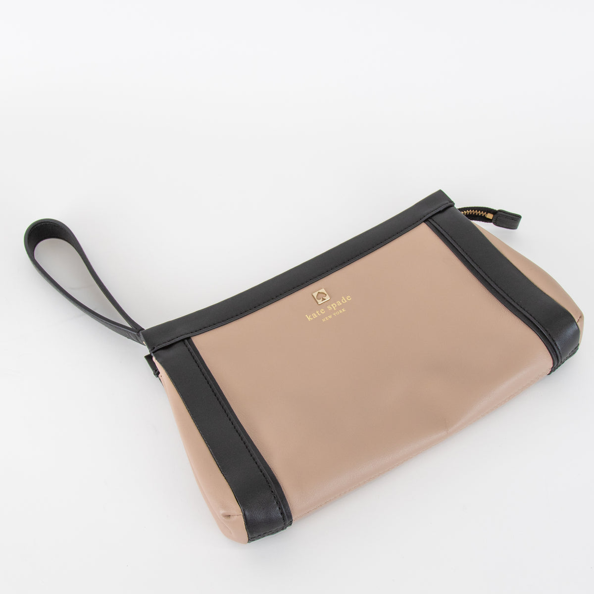 Kate Spade Tan Black Trim Clutch Bag