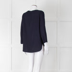 Second Female Navy Blue 3/4 Sleeve Top