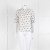 ME + EM Cream Khaki Floral Cotton Scallop Lace Trim Top