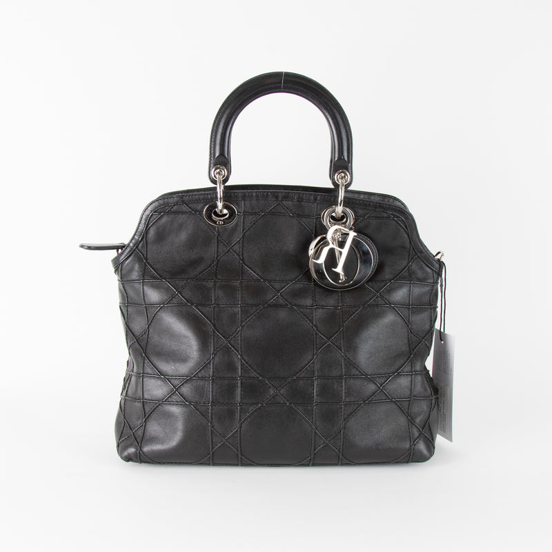 Christian Dior Black Soft Lambskin Leather Granville Tote Bag