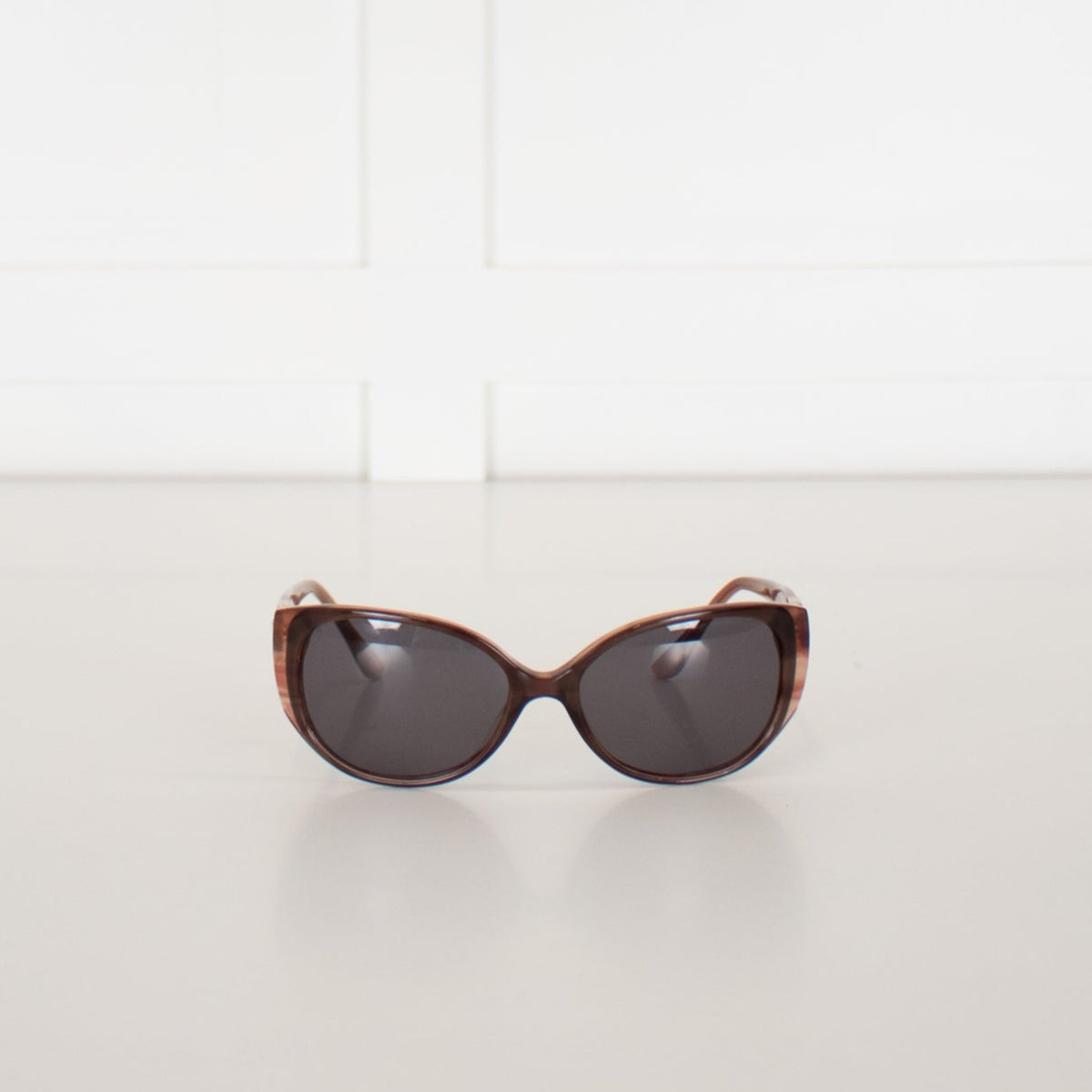 Tara Jarmon Brown Pink Oval Frame Diamante Detail Sunglasses