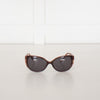 Tara Jarmon Brown Pink Oval Frame Diamante Detail Sunglasses