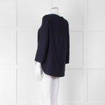 Second Female Navy Blue 3/4 Sleeve Top
