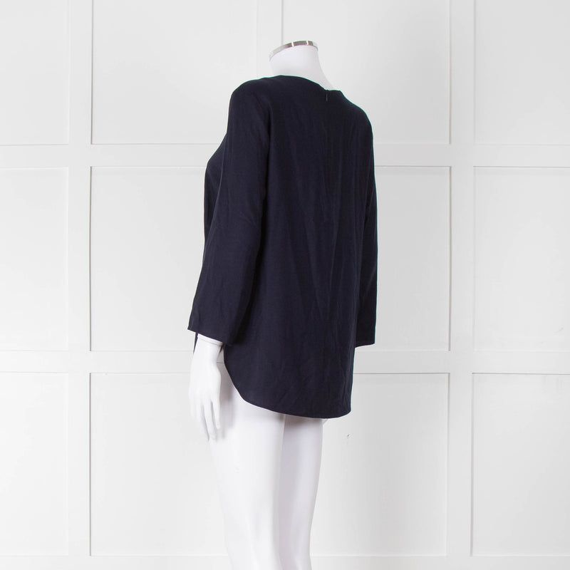 Second Female Navy Blue 3/4 Sleeve Top