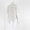 ME + EM Cream Khaki Floral Cotton Scallop Lace Trim Top