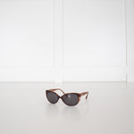 Tara Jarmon Brown Pink Oval Frame Diamante Detail Sunglasses