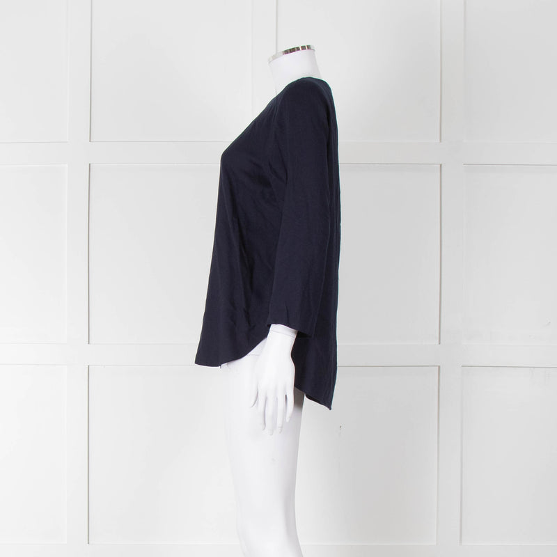 Second Female Navy Blue 3/4 Sleeve Top