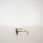 Tara Jarmon Brown Pink Oval Frame Diamante Detail Sunglasses