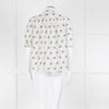 ME + EM Cream Khaki Floral Cotton Scallop Lace Trim Top
