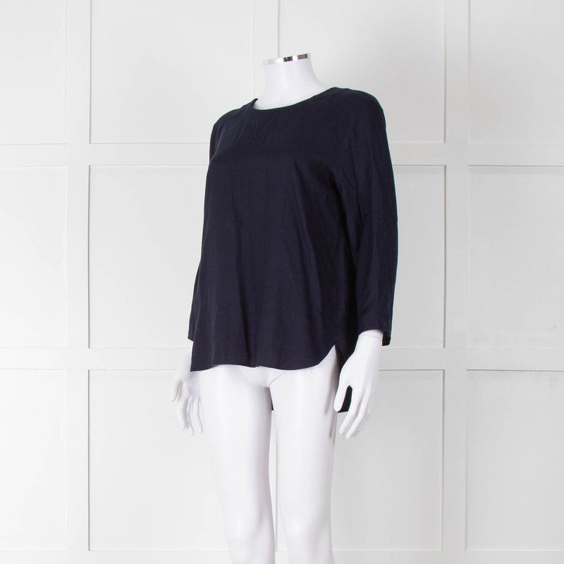 Second Female Navy Blue 3/4 Sleeve Top