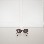 Tara Jarmon Brown Pink Oval Frame Diamante Detail Sunglasses
