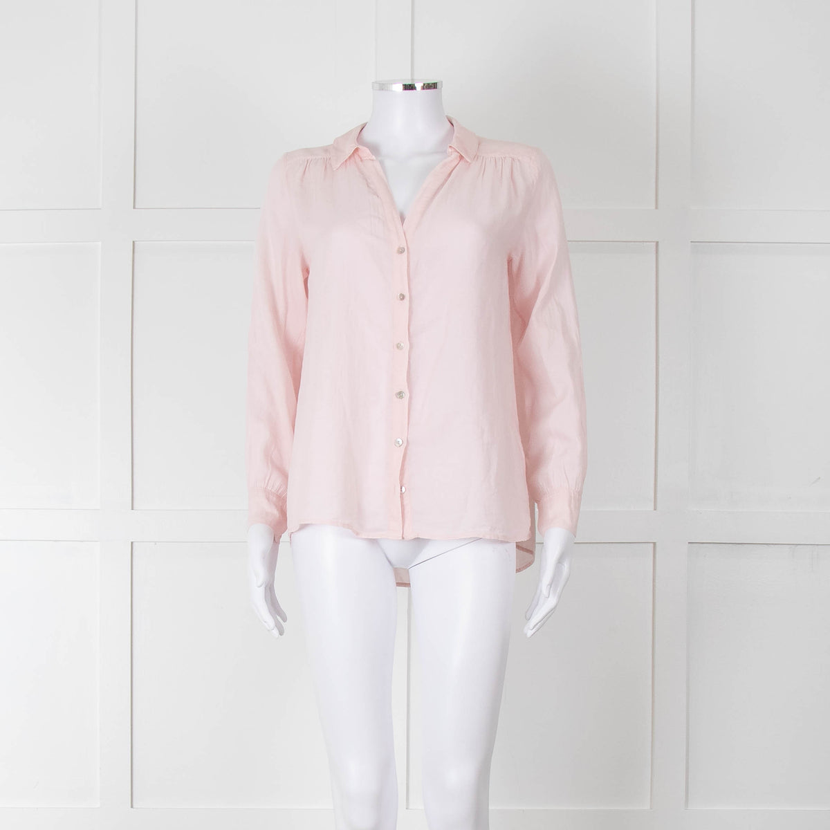 Ba&sh Shell Pink Cotton Long Sleeve Blouse