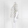 ME + EM Cream Khaki Floral Cotton Scallop Lace Trim Top
