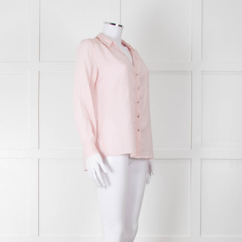 Ba&sh Shell Pink Cotton Long Sleeve Blouse