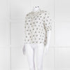 ME + EM Cream Khaki Floral Cotton Scallop Lace Trim Top