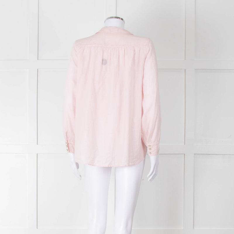 Ba&sh Shell Pink Cotton Long Sleeve Blouse