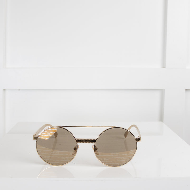 Versace Metallic Round Sunglasses