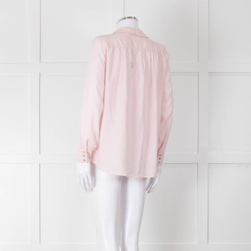 Ba&sh Shell Pink Cotton Long Sleeve Blouse