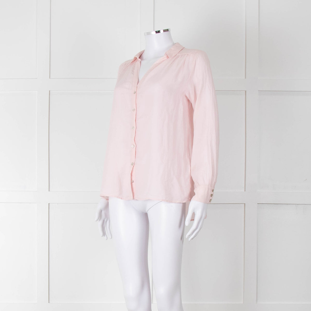 Ba&sh Shell Pink Cotton Long Sleeve Blouse