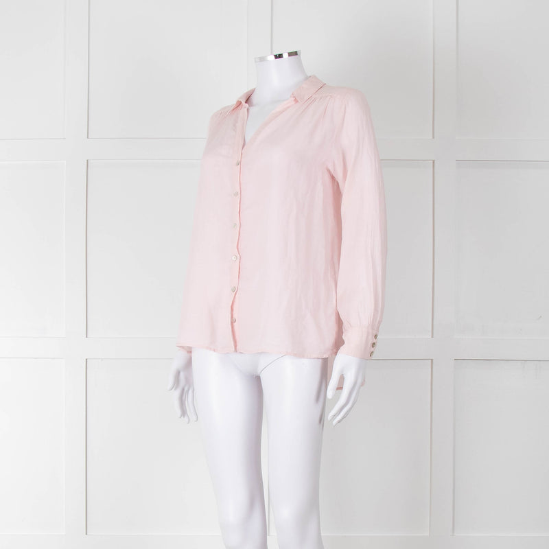Ba&sh Shell Pink Cotton Long Sleeve Blouse